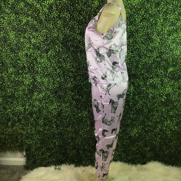 Zebra print purple two piece lounge pajama set nwt - Picture 5 of 6